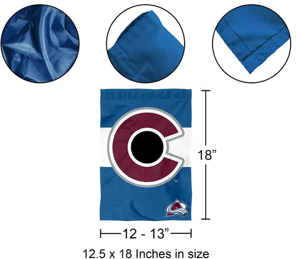 NHL Colorado Avalanche Flag - "12.5 x 18" "28 x 40" Inches - Colorado Avalanche Garden Flags