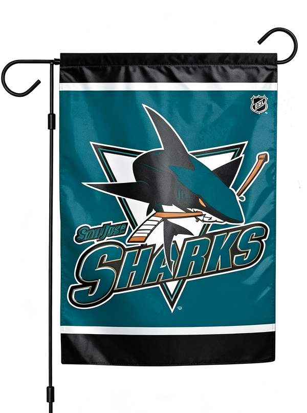NHL San Jose Sharks Flag - "12.5 x 18" "28 x 40" Inches - San Jose Sharks Garden Flags