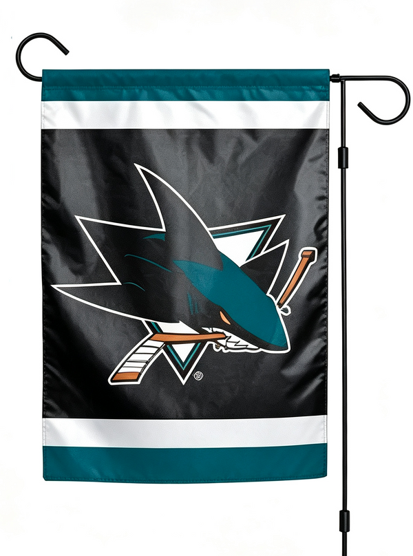 NHL San Jose Sharks Flag - "12.5 x 18" "28 x 40" Inches - San Jose Sharks Garden Flags