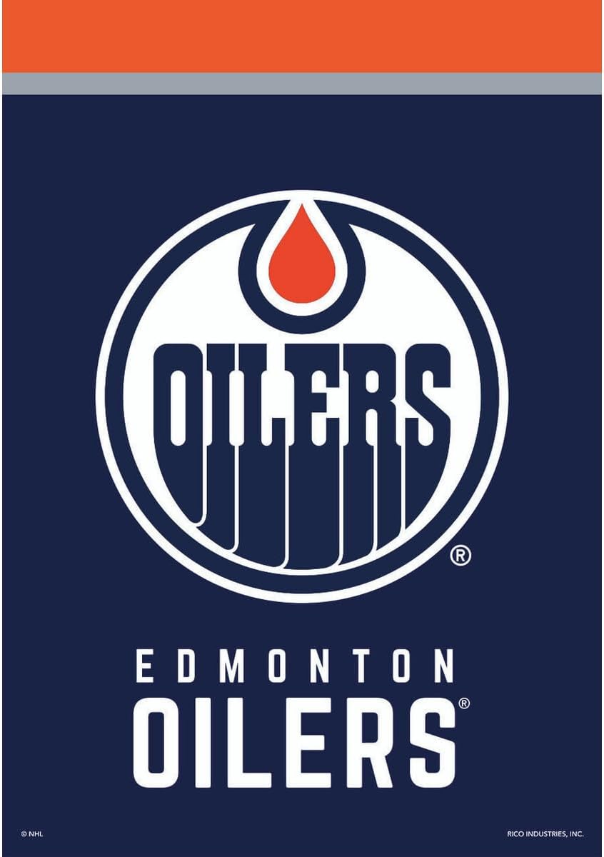 NHL  Edmonton Oilers Flag - "12.5 x 18" "28 x 40" Inches -  Edmonton Oilers Garden Flags