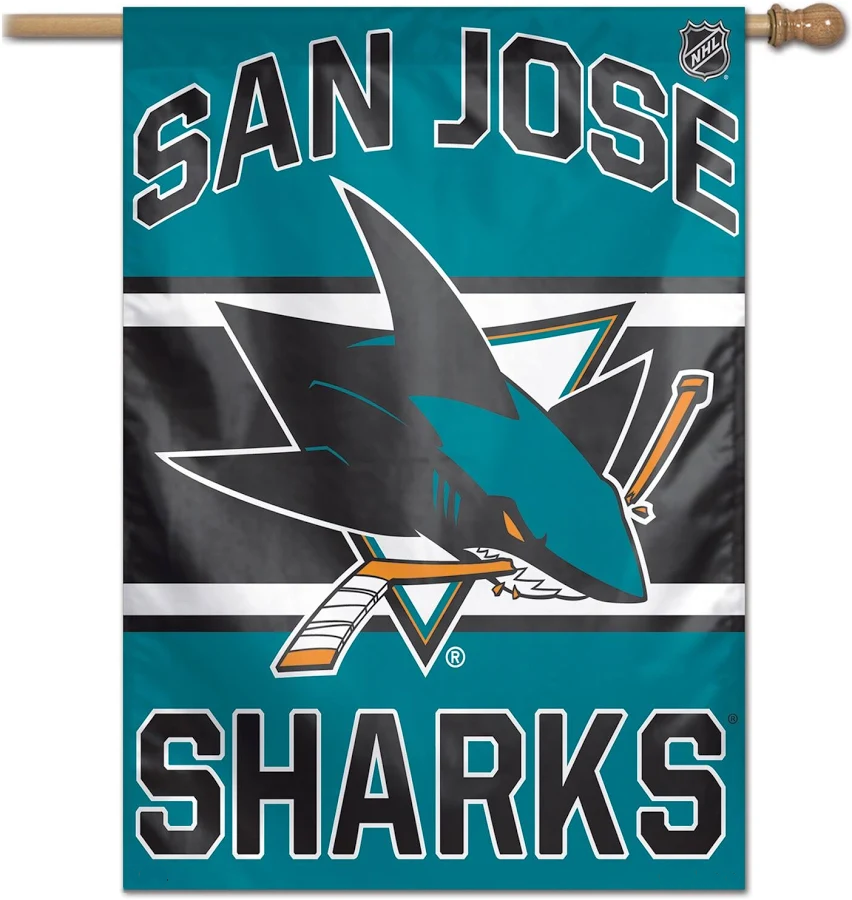 NHL San Jose Sharks Flag - "12.5 x 18" "28 x 40" Inches - San Jose Sharks Garden Flags