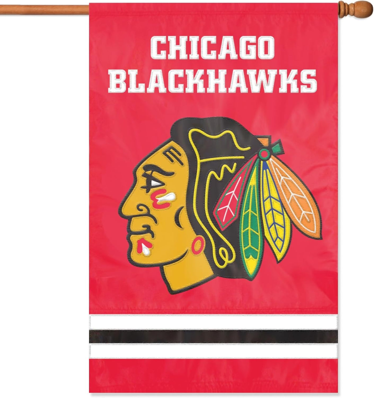 NHL Chicago Blackhawks Flag - "12.5 x 18" "28 x 40" Inches - Chicago Blackhawks Garden Flags