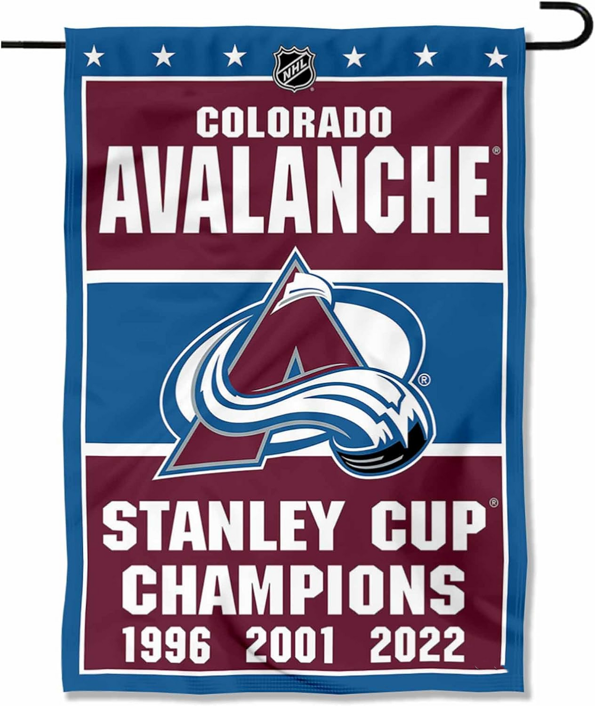 NHL Colorado Avalanche Flag - "12.5 x 18" "28 x 40" Inches - Colorado Avalanche Garden Flags