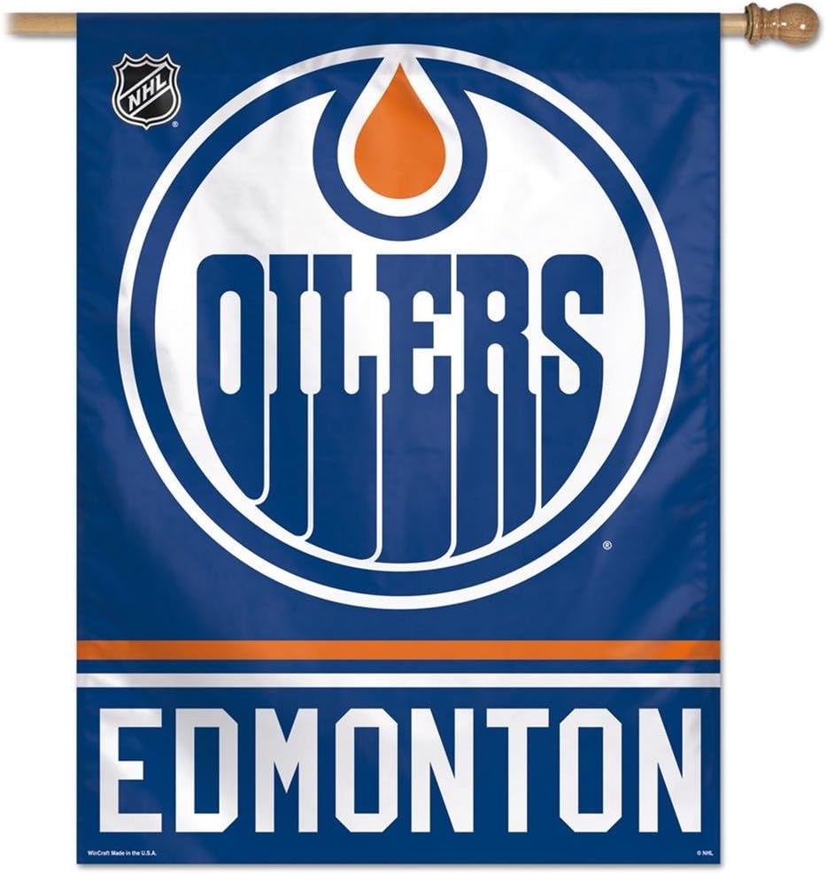 NHL  Edmonton Oilers Flag - "12.5 x 18" "28 x 40" Inches -  Edmonton Oilers Garden Flags