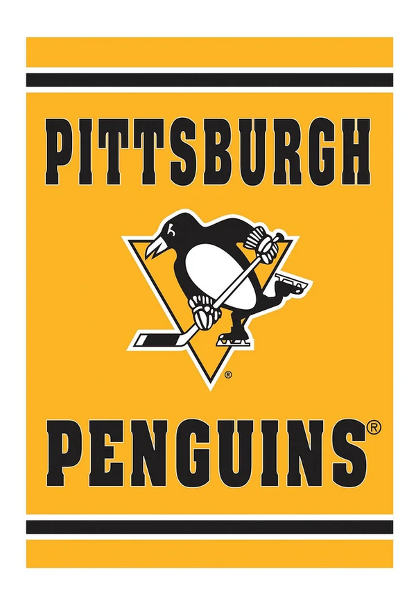 NHL  Pittsburgh Penguins Flag - "12.5 x 18" "28 x 40" Inches -  Pittsburgh Penguins Garden Flags