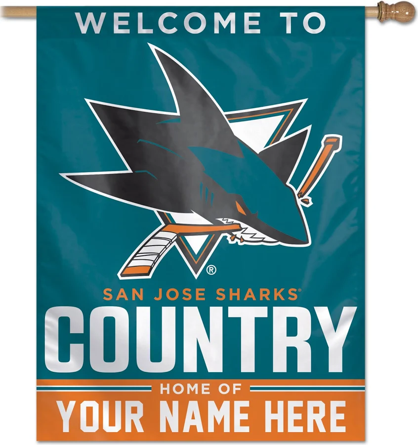 NHL San Jose Sharks Flag - "12.5 x 18" "28 x 40" Inches - San Jose Sharks Garden Flags