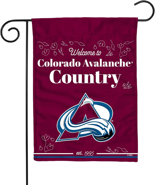 NHL Colorado Avalanche Flag - "12.5 x 18" "28 x 40" Inches - Colorado Avalanche Garden Flags