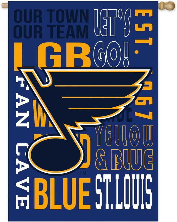 NHL St. Louis Blues Flag - "12.5 x 18" "28 x 40" Inches - St. Louis Blues Garden Flags