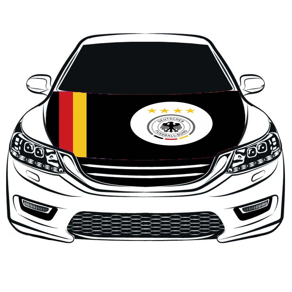 Germany Car Hood Cover Flag ,Germany National Team Engine Banner,3.3X5ft/6X7FT,100% Polyester Elastic Fabrics Can be Washed,Germany national football team Flag