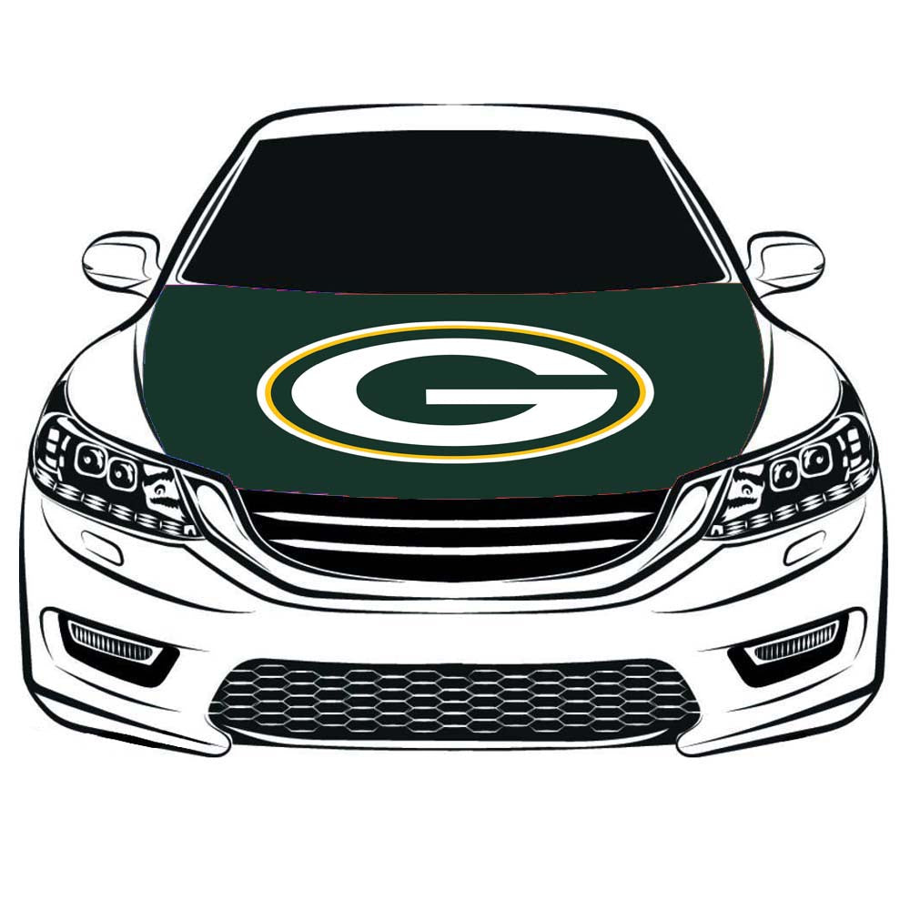 NFL Green Bay Packers Flag, Car Hood Cover Flag , Engine Banner Flag  for Green Bay Packers,3.3X5ft,/6X7FT100% Polyester Elastic Fabrics Can be Washed