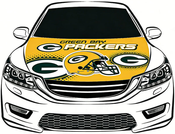NFL Green Bay Packers Flag, Car Hood Cover Flag , Engine Banner Flag  for Green Bay Packers,3.3X5ft,/6X7FT100% Polyester Elastic Fabrics Can be Washed
