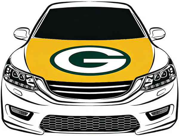 NFL Green Bay Packers Flag, Car Hood Cover Flag , Engine Banner Flag  for Green Bay Packers,3.3X5ft,/6X7FT100% Polyester Elastic Fabrics Can be Washed