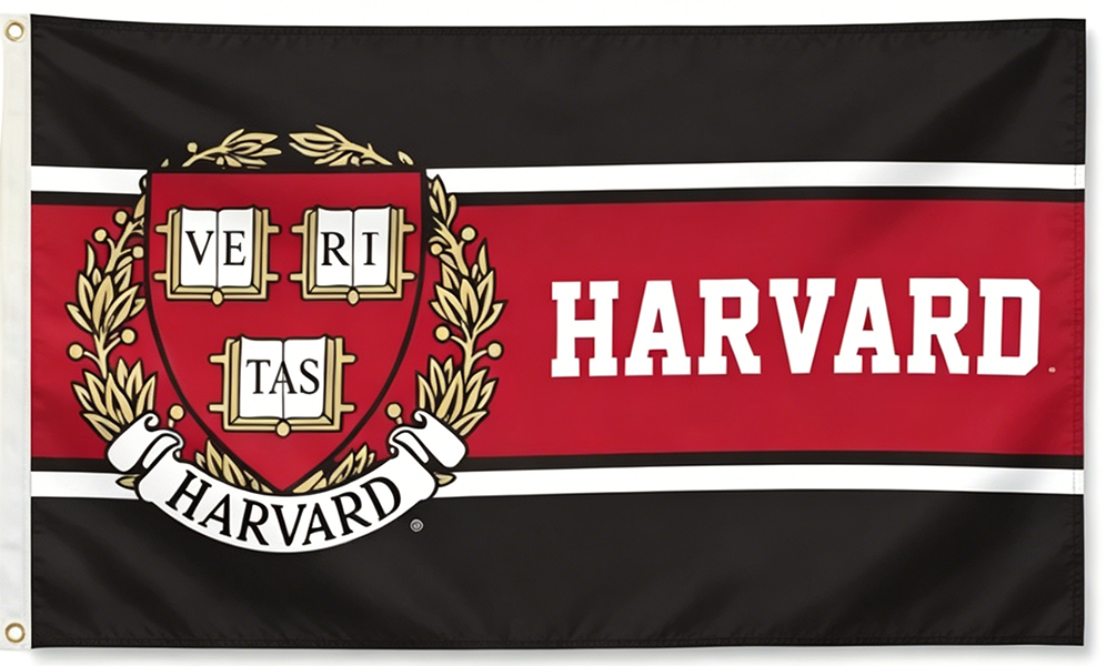 Harvard Crimson University Large College Flag- 3x5 ft H-NCAA Harvard Crimson Law School Banner-100% Polyester- One sided / Double sided