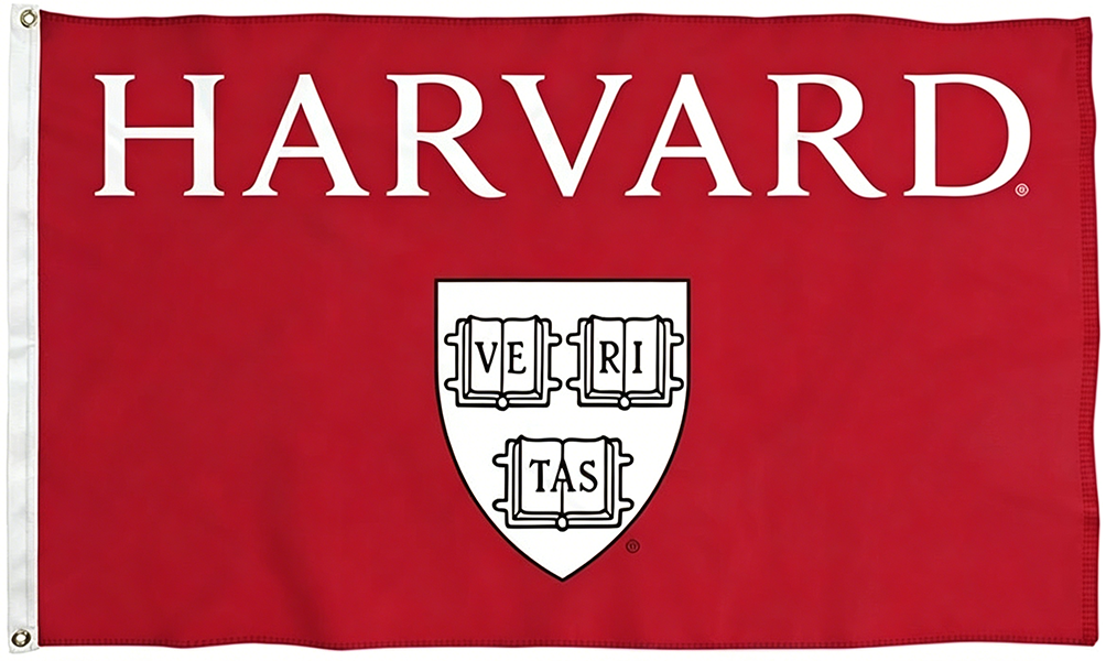 Harvard Crimson University Large College Flag- 3x5 ft H-NCAA Harvard Crimson Law School Banner-100% Polyester- One sided / Double sided