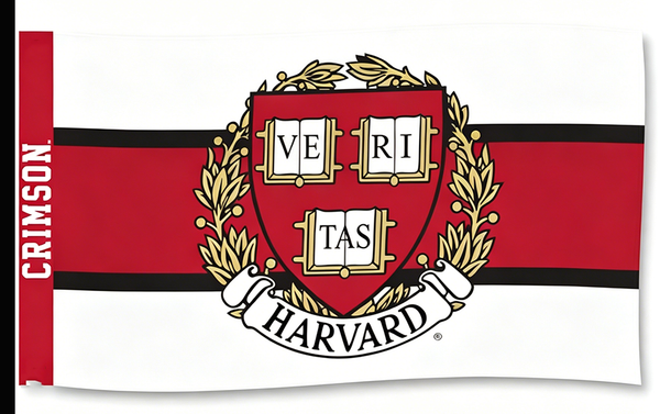 Harvard Crimson University Large College Flag- 3x5 ft H-NCAA Harvard Crimson Law School Banner-100% Polyester- One sided / Double sided
