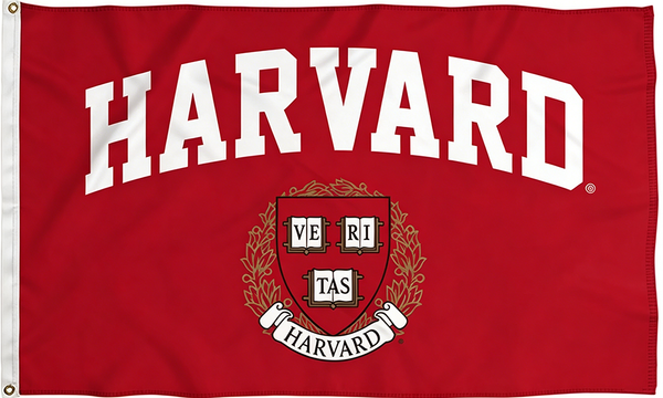 Harvard Crimson University Large College Flag- 3x5 ft H-NCAA Harvard Crimson Law School Banner-100% Polyester- One sided / Double sided