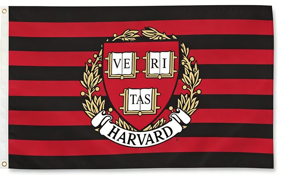 Harvard Crimson University Large College Flag- 3x5 ft H-NCAA Harvard Crimson Law School Banner-100% Polyester- One sided / Double sided