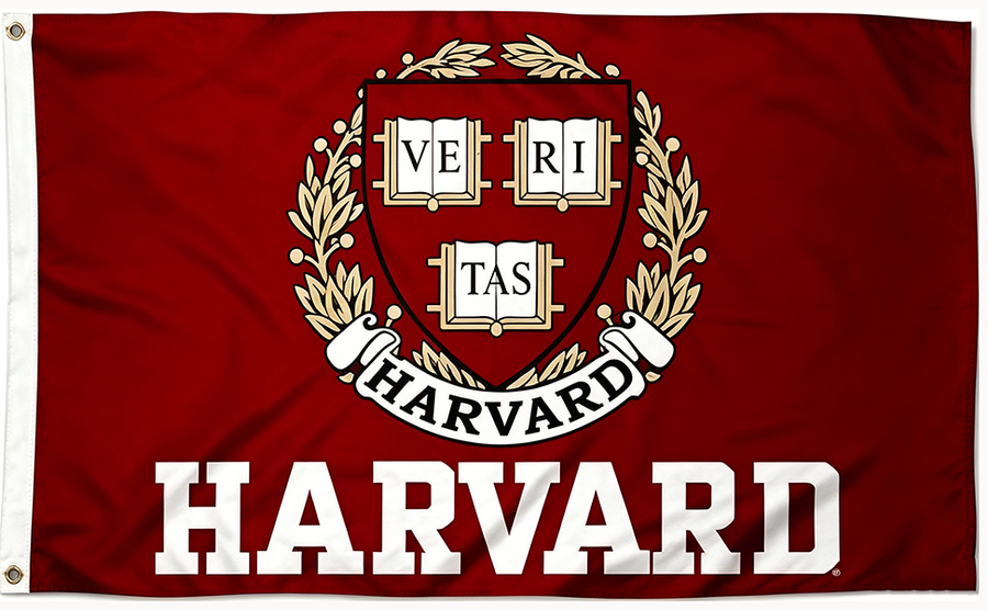 Harvard Crimson University Large College Flag- 3x5 ft H-NCAA Harvard Crimson Law School Banner-100% Polyester- One sided / Double sided
