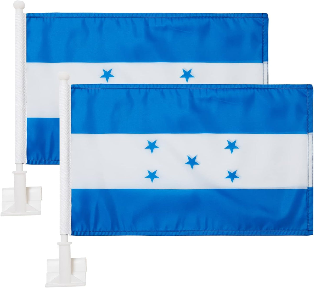 Flag of Honduras Car Window Flag of Honduras 11X18 Inch(28x46cm) 100% Polyester, With Strong White Flagpole