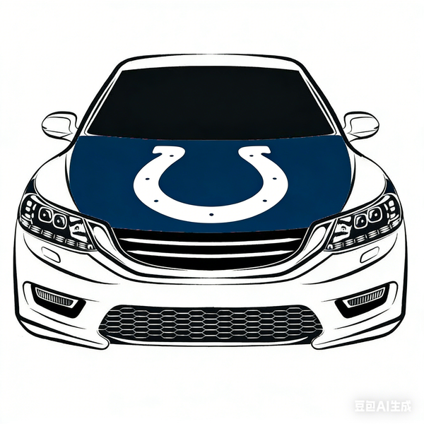Indianapolis Colts NFL Car Hood Cover Flag , Engine Banner,4X5ft,/6X7FT100% Polyester Elastic Fabrics Can be Washed