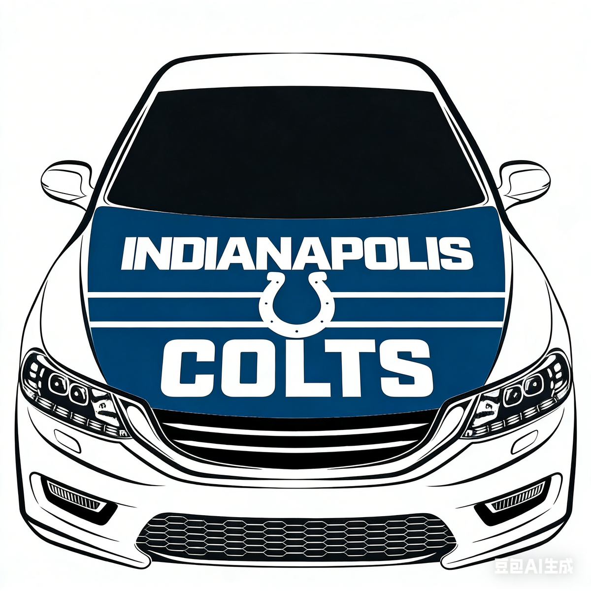 Indianapolis Colts NFL Car Hood Cover Flag , Engine Banner,4X5ft,/6X7FT100% Polyester Elastic Fabrics Can be Washed