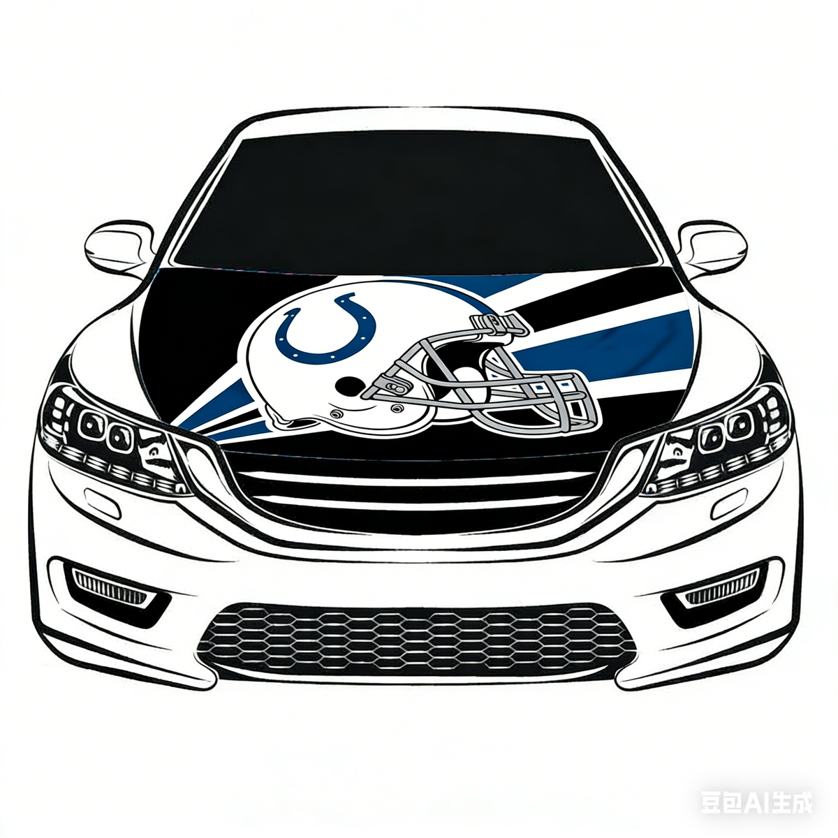 Indianapolis Colts NFL Car Hood Cover Flag , Engine Banner,4X5ft,/6X7FT100% Polyester Elastic Fabrics Can be Washed