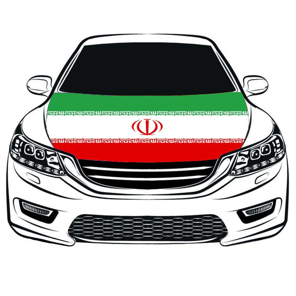 Car Hood Cover Iranian Flag ,Engine Banner Flag of Iran ,3.3X5ft, 100% Polyester Elastic Fabrics Can be Washed Suitable for large SUV and Pickup Trucks