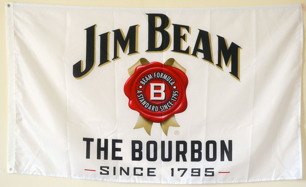 Jim Beam flag-3x5FT-100% polyester-Banner-WHITE