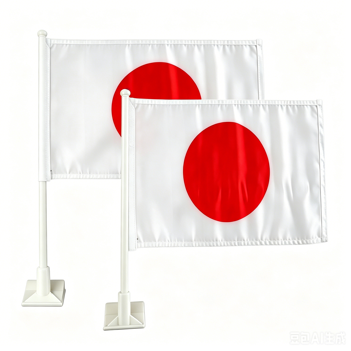 Japanese Flag Car Window Flag of Japan 11X18 Inch(28x46cm) 100% Polyester, Strong White Flagpole