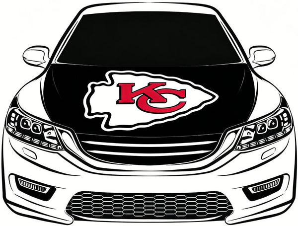Kansas City Chiefs Flag Car Hood Cover Flag NFL 4X5ft,/6X7FT 100% Polyester Elastic Fabrics Can be Washed Flag