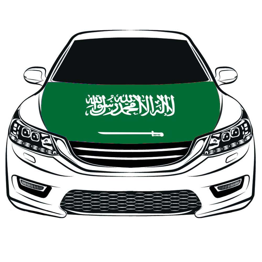 Flag of Saudi Arabia，Car Hood Cover Flag ,Saudi Arabia Engine Banner Flag,3.3X5ft,/6X7FT 100% Polyester Elastic Fabrics Can be Washed Suitable for large SUV and Pickup Trucks