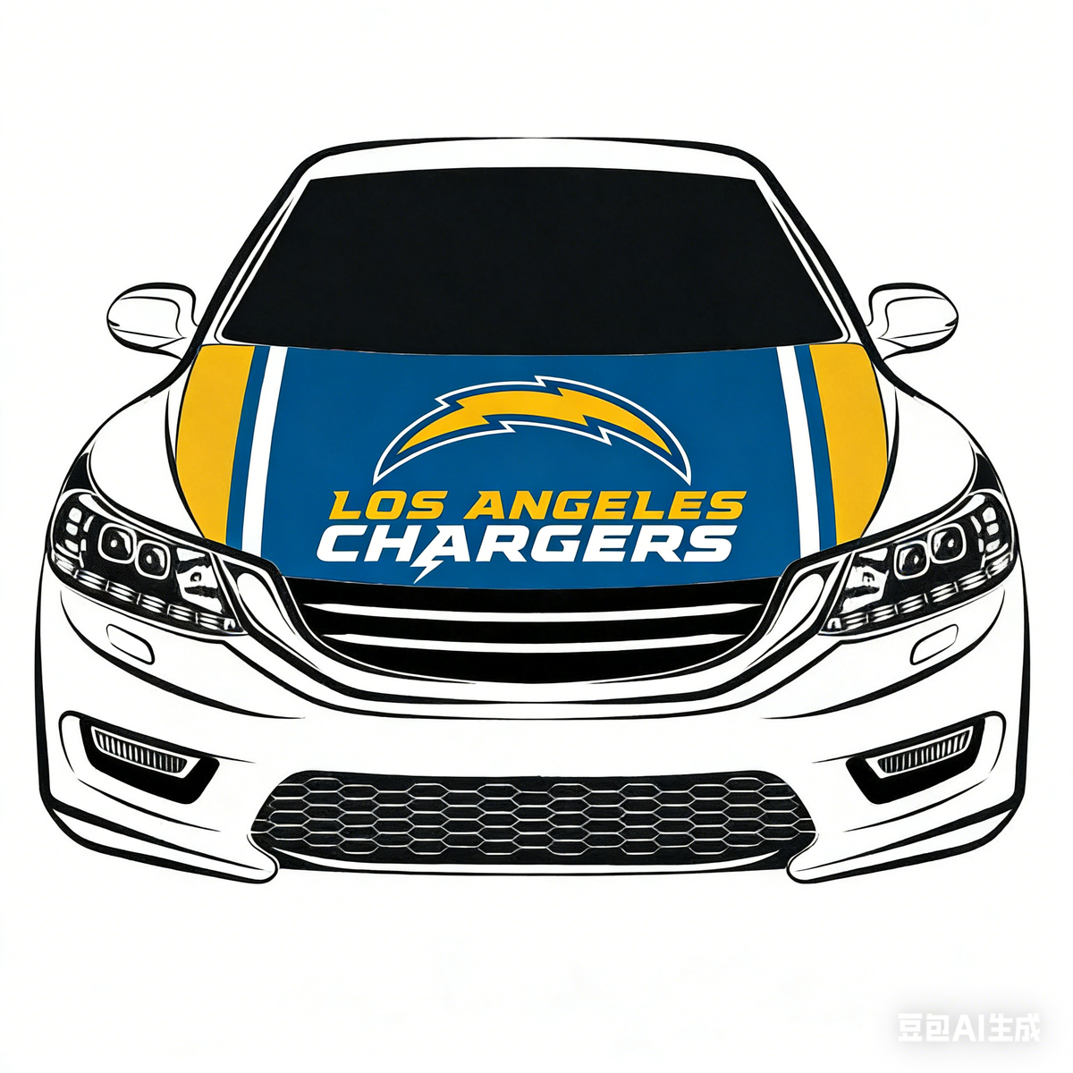 Los Angeles Chargers NFL Car Hood Cover Flag , Engine Banner,4X5ft,/6X7FT100% Polyester Elastic Fabrics Can be Washed