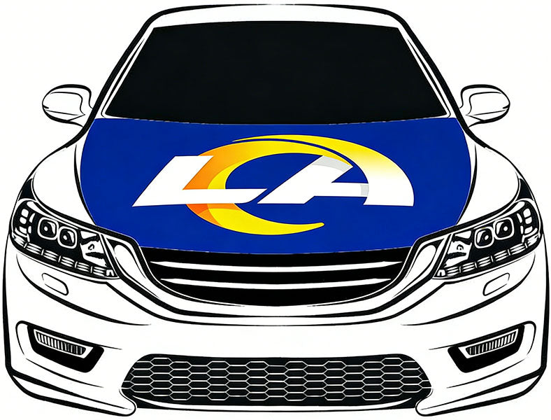 Los Angeles Rams Car Hood Cover Flag NFL 4X5ft,/6X7FT 100% Polyester Elastic Fabrics Can be Washed Flag