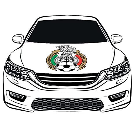 Mexico National Team Flag, Car Hood Cover Flag of Mexico Football Team, Engine Banner Flags,3.3X5ft,/6X7FT100% Polyester Elastic Fabrics Can be Washed