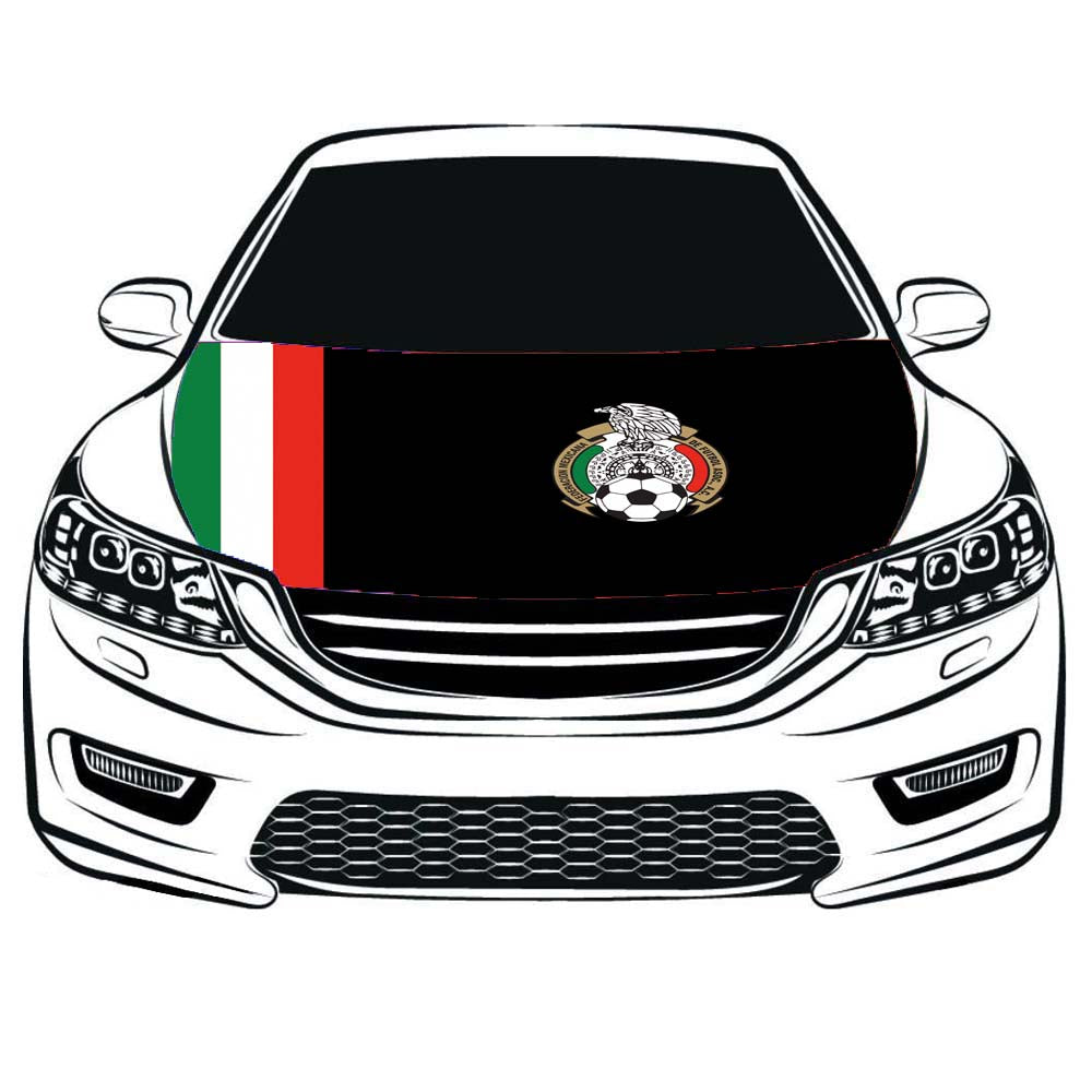 Mexico National Team Flag, Car Hood Cover Flag of Mexico Football Team, Engine Banner Flags,3.3X5ft,/6X7FT100% Polyester Elastic Fabrics Can be Washed
