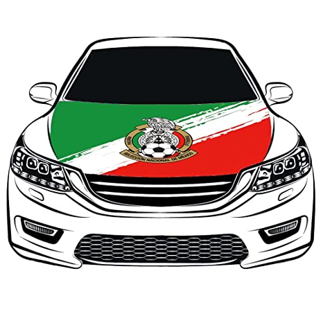 Mexico National Team Flag, Car Hood Cover Flag of Mexico Football Team, Engine Banner Flags,3.3X5ft,/6X7FT100% Polyester Elastic Fabrics Can be Washed