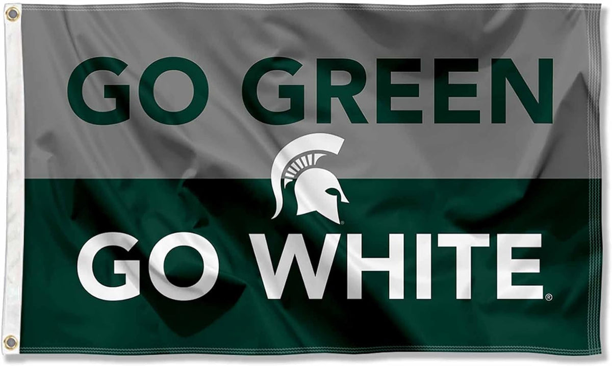 Michigan State Spartans Flag College Sports Flag-NCAA Michigan StateTeam University MSU  Banner -3x5 FT Banner-100% polyester-2 Metal Grommets