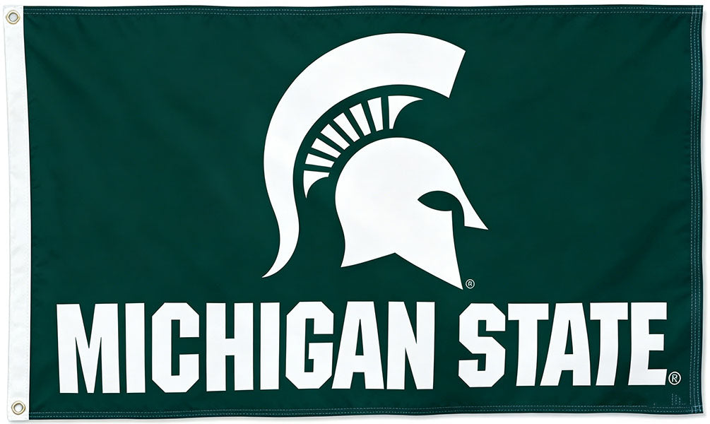 Michigan State Spartans Flag College Sports Flag-NCAA Michigan StateTeam University MSU  Banner -3x5 FT Banner-100% polyester-2 Metal Grommets