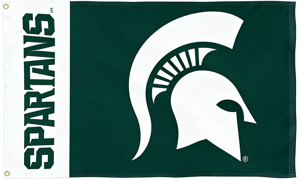 Michigan State Spartans Flag College Sports Flag-NCAA Michigan StateTeam University MSU  Banner -3x5 FT Banner-100% polyester-2 Metal Grommets