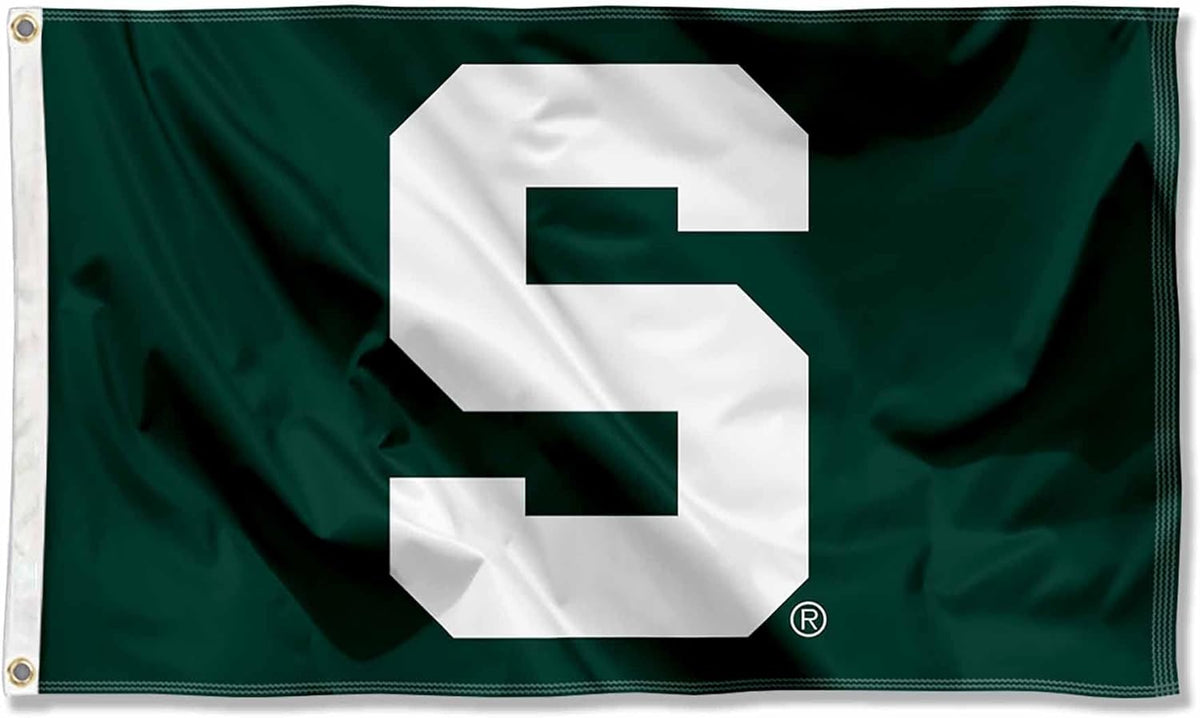 Michigan State Spartans Flag College Sports Flag-NCAA Michigan StateTeam University MSU  Banner -3x5 FT Banner-100% polyester-2 Metal Grommets