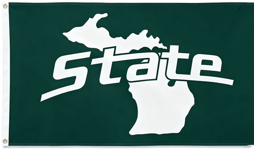 Michigan State Spartans Flag College Sports Flag-NCAA Michigan StateTeam University MSU  Banner -3x5 FT Banner-100% polyester-2 Metal Grommets