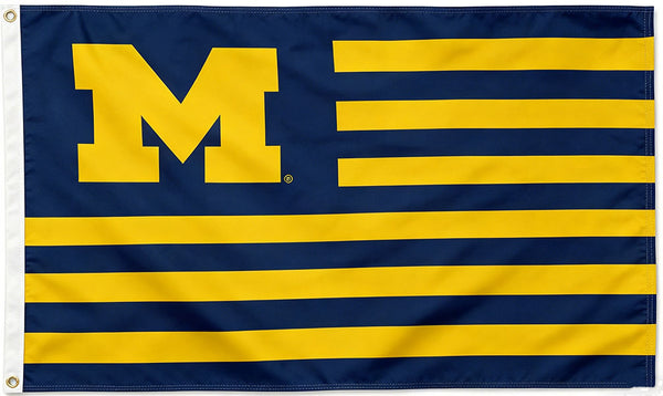Michigan Flag -NCAA Michigan Team University Wolverines  Banner -3x5 FT University of Michigan Block M Flag -100% polyester-2 Metal Grommets