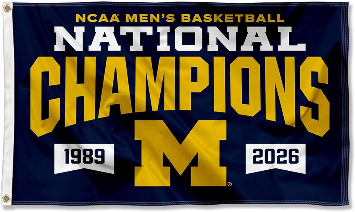 Michigan Flag -NCAA Michigan Team University Wolverines  Banner -3x5 FT University of Michigan Block M Flag -100% polyester-2 Metal Grommets