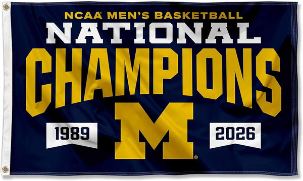 Michigan Flag -NCAA Michigan Team University Wolverines  Banner -3x5 FT University of Michigan Block M Flag -100% polyester-2 Metal Grommets