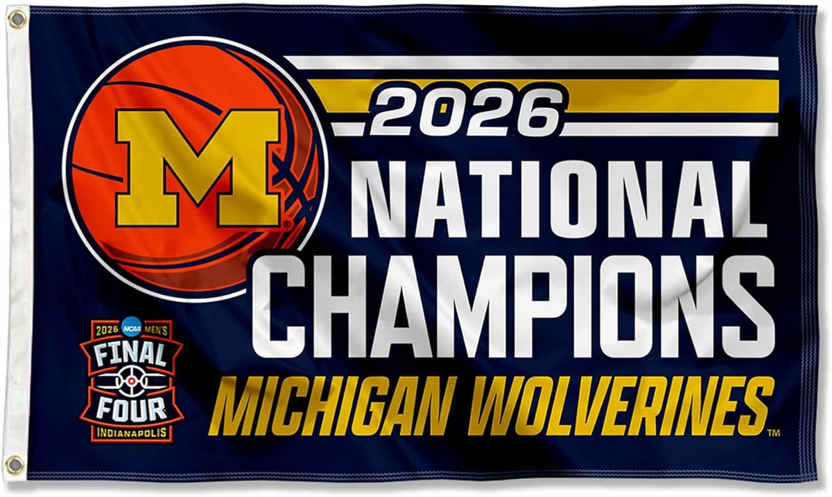 Michigan Flag -NCAA Michigan Team University Wolverines  Banner -3x5 FT University of Michigan Block M Flag -100% polyester-2 Metal Grommets