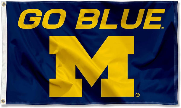 Michigan Flag -NCAA Michigan Team University Wolverines  Banner -3x5 FT University of Michigan Block M Flag -100% polyester-2 Metal Grommets