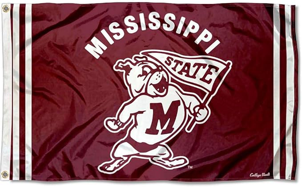 Mississippi State Bulldogs MSU University College Flag-NCAA 3x5 ft 100% polyester-2 Metal Grommets-One sided /Two sided