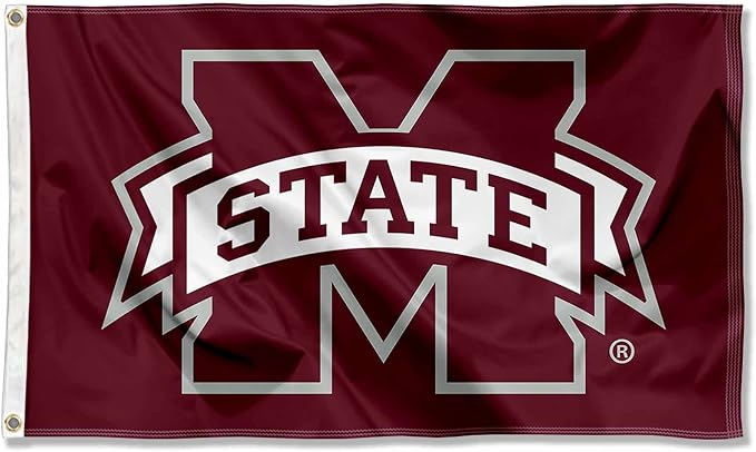 Mississippi State Bulldogs MSU University College Flag-NCAA 3x5 ft 100% polyester-2 Metal Grommets-One sided /Two sided