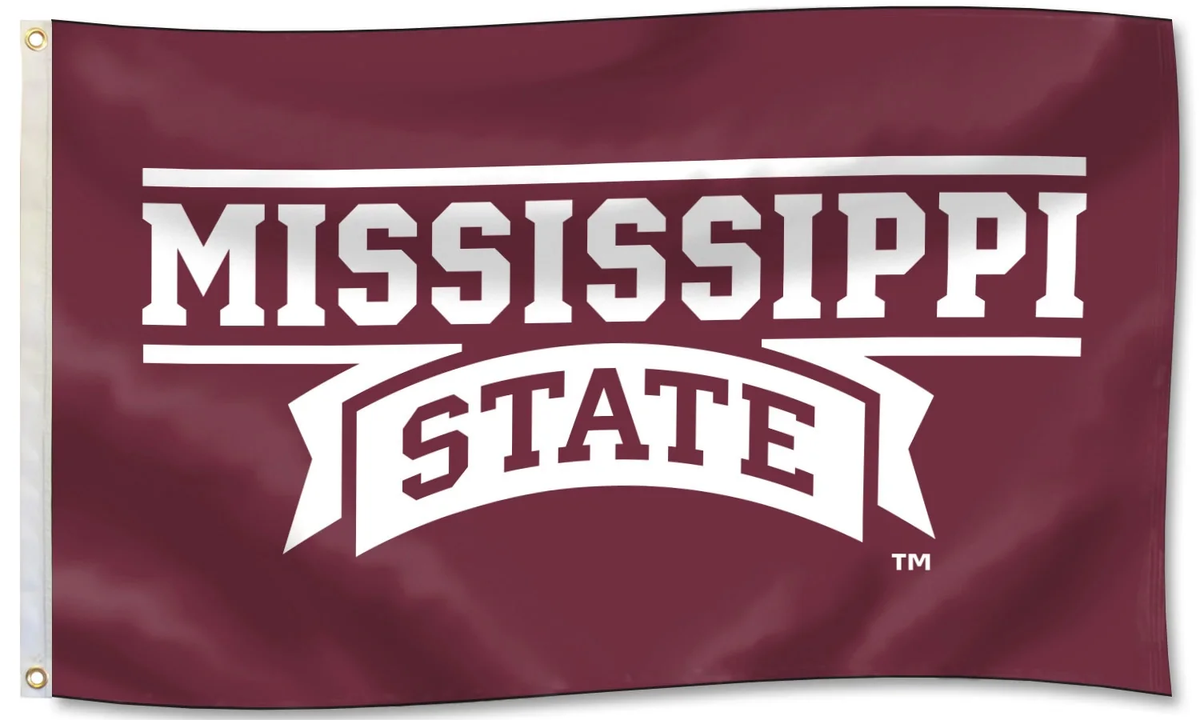 Mississippi State Bulldogs MSU University College Flag-NCAA 3x5 ft 100% polyester-2 Metal Grommets-One sided /Two sided