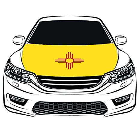 New mexico  Car Hood Cover Flag ,Engine Banner,New mexico  Flag,3.3X5ft, 100% Polyester Elastic Fabrics Can be Washed Suitable for large SUV and Pickup Trucks